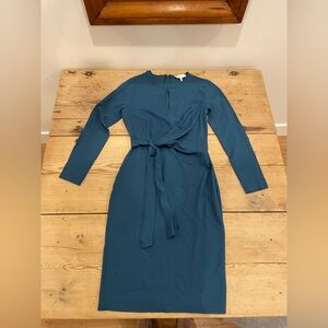 Reiss Deep Blue Long Sleeve Dress with tie